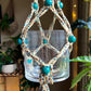 Turquoise Wooden Beaded Plant Hanger