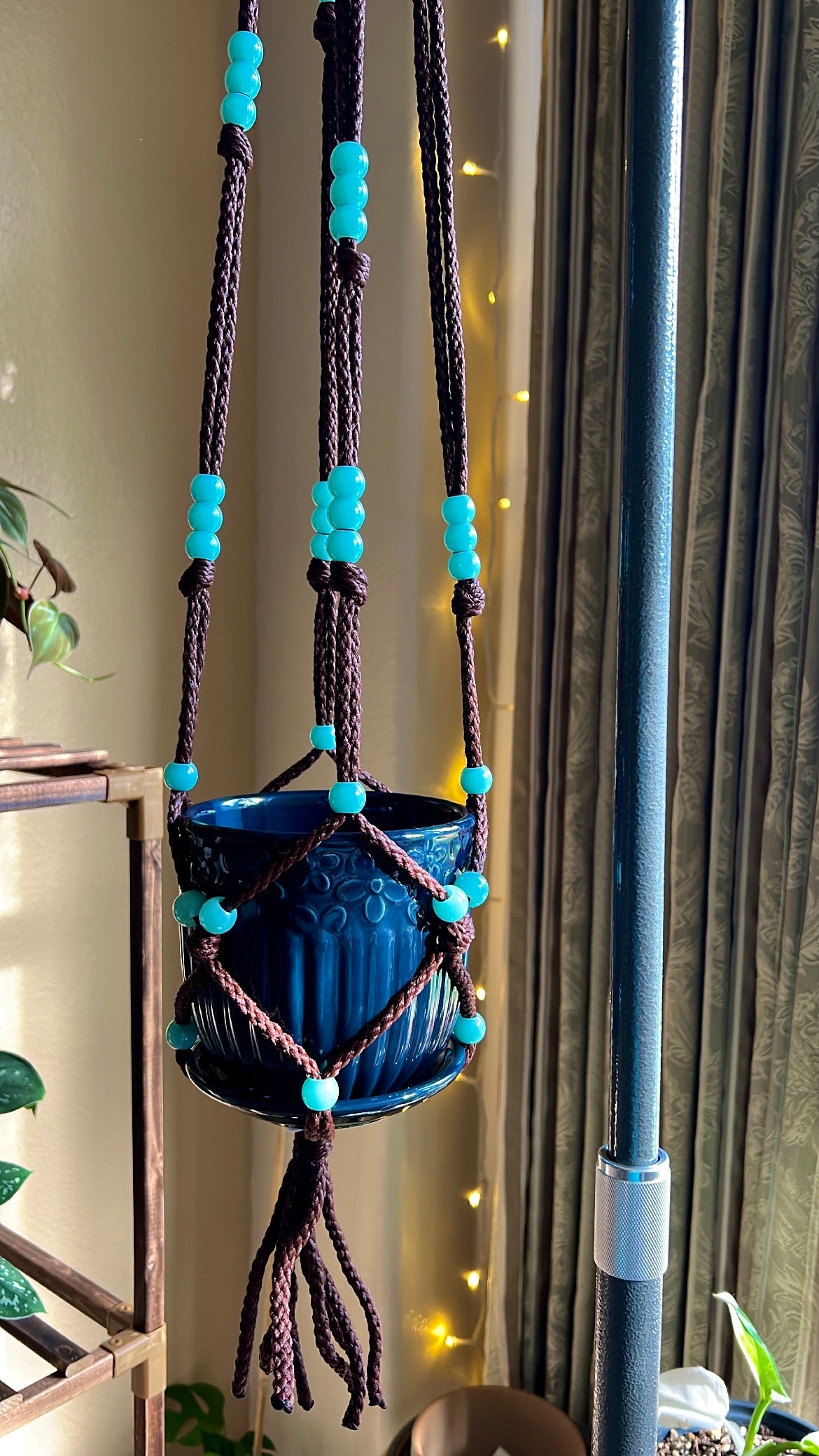 Glow In The Dark Beaded Plant Hanger