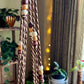 Multi Brown Wooden Beaded Plant Hanger