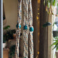 Turquoise Wooden Beaded Plant Hanger