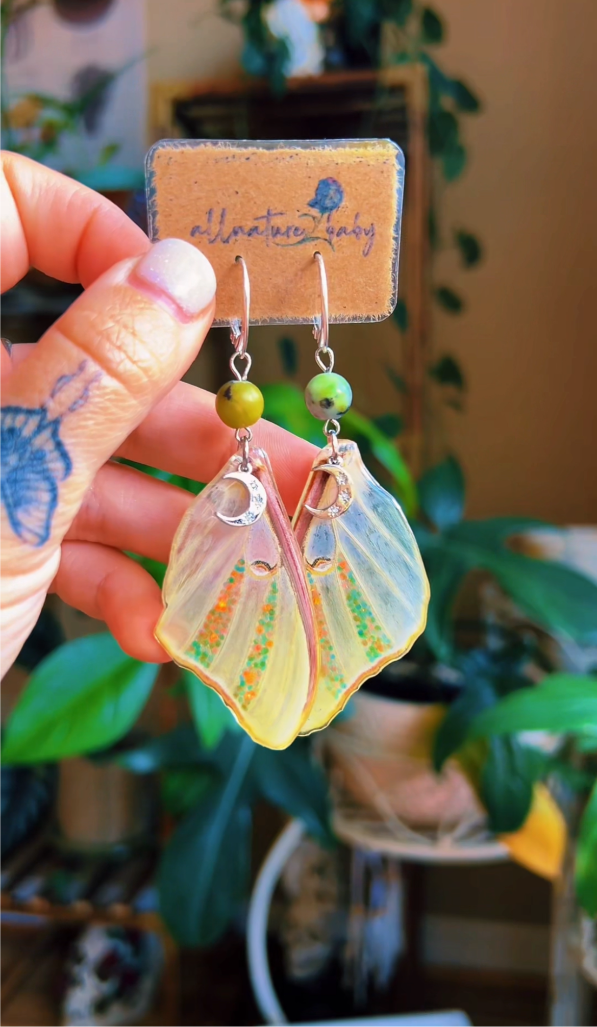 Luna moth jewelry