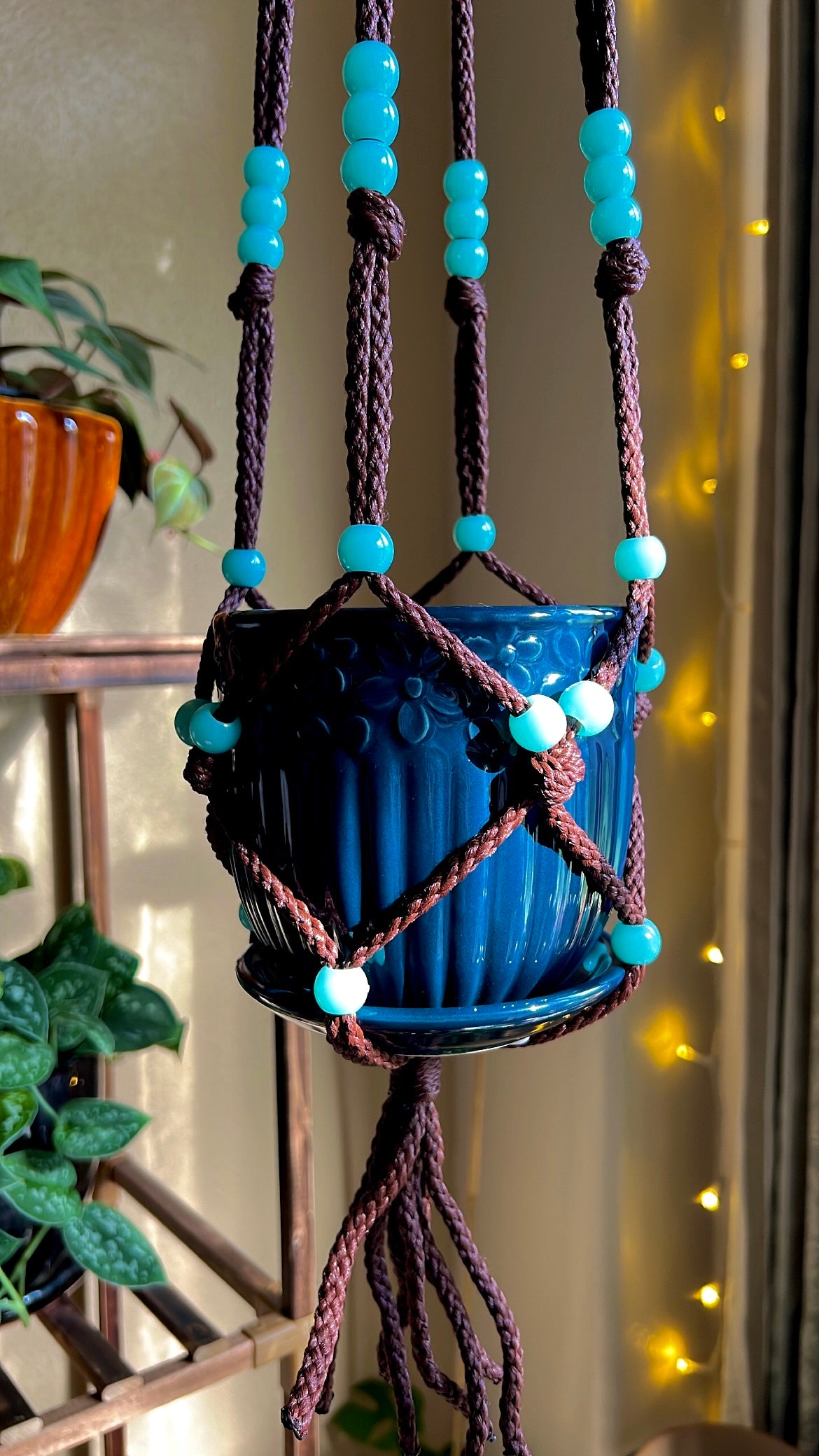 Glow In The Dark Beaded Plant Hanger