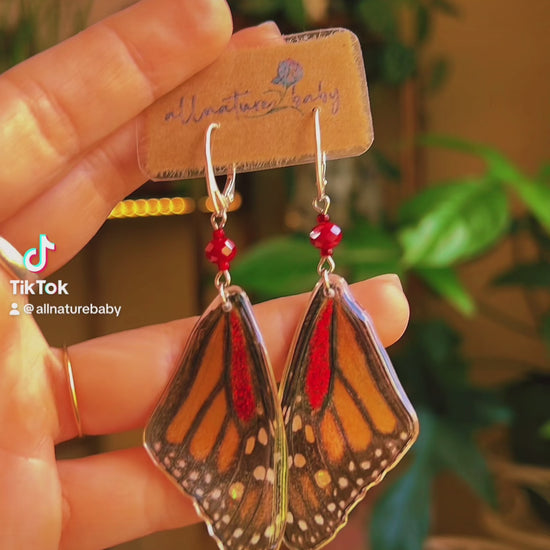 Monarch butterfly earrings