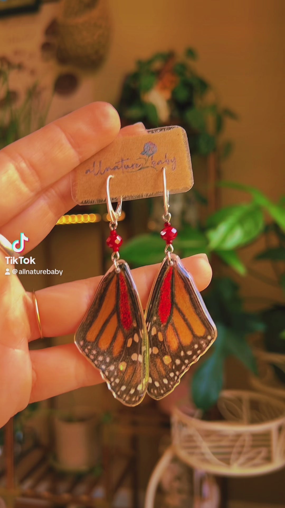 Monarch butterfly earrings