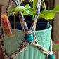 Turquoise Wooden Beaded Plant Hanger